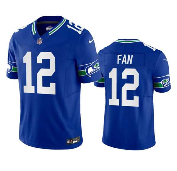 Mens Seattle Seahawks 12th Fan Royal 2023 F.U.S.E. Vapor Limited Throwback Stitched Jersey->seattle seahawks->NFL Jersey